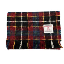 Load image into Gallery viewer, Blue, Red & Black Tartan Check with White Overcheck Harris Tweed Luxury Fringed Scarf