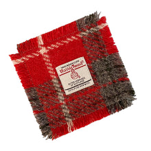 Load image into Gallery viewer, Red & Grey Tartan Harris Tweed Coaster