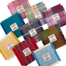 Load image into Gallery viewer, Black & Grey/White Herringbone Harris Tweed Coaster
