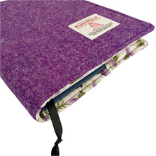 Load image into Gallery viewer, Dark Violet Harris Tweed Notebook Cover
