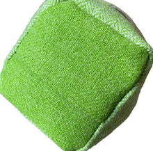Load image into Gallery viewer, Lime Green & White Herringbone Harris Tweed Doorstop