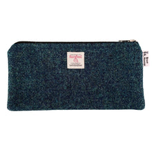 Load image into Gallery viewer, Peacock Blue Harris Tweed Pencil Case