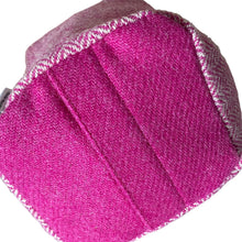 Load image into Gallery viewer, Bright Pink & White Herringbone Harris Tweed Doorstop
