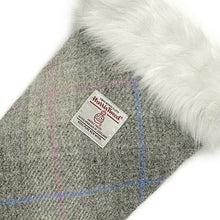 Load image into Gallery viewer, Pastel Grey Tartan Harris Tweed Christmas Stocking