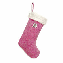 Load image into Gallery viewer, Pink Harris Tweed Christmas Stocking