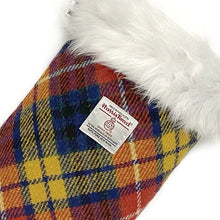 Load image into Gallery viewer, Yellow, Blue & Red Buchanan Tartan Harris Tweed Christmas Stocking