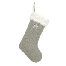 Load image into Gallery viewer, Grey Harris Tweed Christmas Stocking