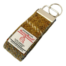 Load image into Gallery viewer, Blue & Mustard Tartan Harris Tweed Keyring