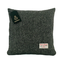 Load image into Gallery viewer, Black & Grey / White Herringbone Harris Tweed Cushion Cover