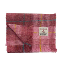 Load image into Gallery viewer, Blush Pink Tartan Harris Tweed Luxury Fringed Scarf