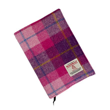 Load image into Gallery viewer, Pink & Dark Violet Tartan Harris Tweed Notebook