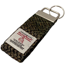 Load image into Gallery viewer, Green Tones Herringbone Harris Tweed Keyring