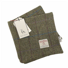 Load image into Gallery viewer, Brown Herringbone With Overcheck Harris Tweed Cushion Cover