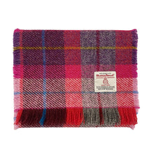 Load image into Gallery viewer, Pink & Purple Tartan Harris Tweed Luxury Fringed Scarf
