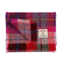 Load image into Gallery viewer, Pink & Purple Tartan Harris Tweed Luxury Fringed Scarf