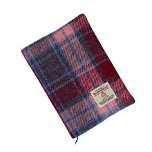 Load image into Gallery viewer, Raspberry & Baby Pink Tartan Harris Tweed Padded A5 Notebook