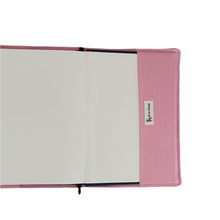 Load image into Gallery viewer, Raspberry & Baby Pink Tartan Harris Tweed Padded A5 Notebook