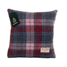 Load image into Gallery viewer, Raspberry & Baby Pink Tartan Harris Tweed Cushion Cover
