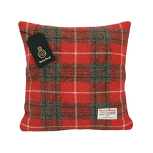 Load image into Gallery viewer, Red & Grey Tartan Harris Tweed Cushion Cover