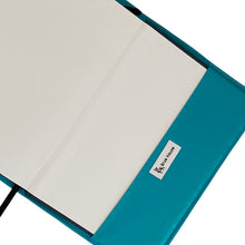 Load image into Gallery viewer, Turquoise Blue & Grey Herringbone Harris Tweed Notebook