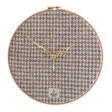Load image into Gallery viewer, Beige & Grey Houndstooth Harris Tweed Wall Clock