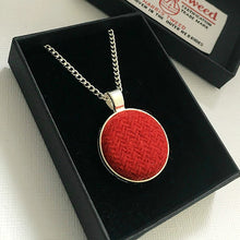 Load image into Gallery viewer, Berry Red Harris Tweed Necklace