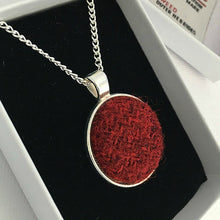 Load image into Gallery viewer, Deep Red Harris Tweed Necklace