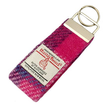 Load image into Gallery viewer, Pink & Purple Tartan Harris Tweed Keyring