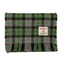 Load image into Gallery viewer, Green & Blue Tartan Harris Tweed Luxury Fringed Scarf