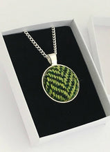 Load image into Gallery viewer, Dark Green Herringbone Harris Tweed Necklace