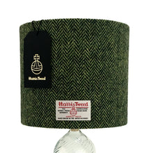 Load image into Gallery viewer, Mid Green & Dark Green Herringbone Harris Tweed Lampshade - 20% Discount Applied At Checkout