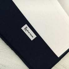 Load image into Gallery viewer, Turquoise Blue & Navy Houndstooth Harris Tweed Padded A5 Notebook Cover