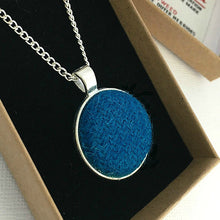 Load image into Gallery viewer, Kingfisher Blue Harris Tweed Necklace