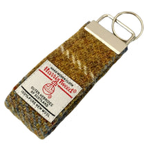Load image into Gallery viewer, Blue & Mustard Tartan Harris Tweed Keyring