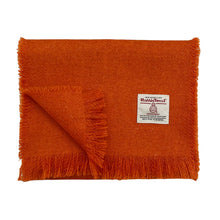 Load image into Gallery viewer, Orange Harris Tweed Luxury Fringed Scarf