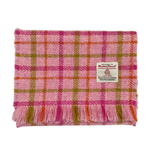 Load image into Gallery viewer, Pink Candy Check Harris Tweed Luxury Fringed Scarf