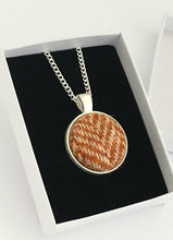 Load image into Gallery viewer, Tan Herringbone Harris Tweed Necklace