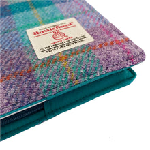 Load image into Gallery viewer, Violet & Kingfisher Tartan Harris Tweed Notebook