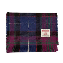 Load image into Gallery viewer, Navy & Pink Western Isles Tartan Harris Tweed Luxury Fringed Scarf