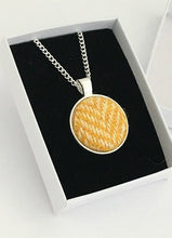 Load image into Gallery viewer, Yellow Herringbone Harris Tweed Necklace