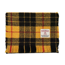 Load image into Gallery viewer, Yellow & Black MacLeod Tartan Harris Tweed Luxury Fringed Scarf