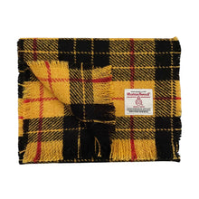 Load image into Gallery viewer, Yellow & Black MacLeod Tartan Harris Tweed Luxury Fringed Scarf