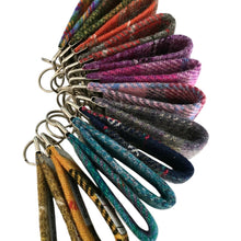 Load image into Gallery viewer, Blue Tartan Harris Tweed Keyring
