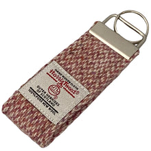 Load image into Gallery viewer, Blush Pink Barleycorn Harris Tweed Keyring
