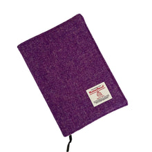 Load image into Gallery viewer, Dark Violet Harris Tweed Padded A5 Notebook Cover

