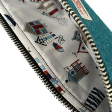Load image into Gallery viewer, Dark Turquoise Harris Tweed Pencil Case
