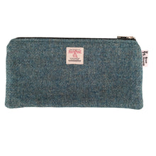 Load image into Gallery viewer, Aqua Blue/Green Harris Tweed Pencil Case
