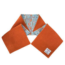 Load image into Gallery viewer, Orange Harris Tweed Cotton Lined Scarf
