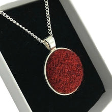 Load image into Gallery viewer, Deep Red Harris Tweed Necklace
