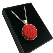 Load image into Gallery viewer, Berry Red Harris Tweed Necklace
